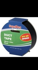 SupaDec Duct Gaffer Heavy Duty Waterproof Repair Cloth Tape - 48mm x 50m - BLACK 0.18 per metre