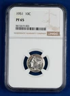 Certified 1951 Roosevelt Dime NGC PF 65 Proof Silver 10c
