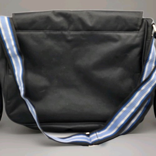 MUDD Crossbody Messenger Bag, Laptop Travel Bag, Black/White/Blue - Picture 3 of 6