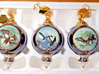 1999 Bradford American Eagle Porcelian Ornaments 3-Pack