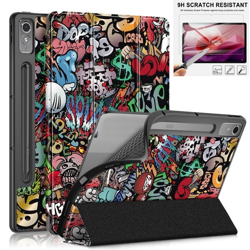 For Lenovo Tab P12 12.7" 2023 Tablet Leather Case Stand Cover & Screen Protector - Afbeelding 37 van 43