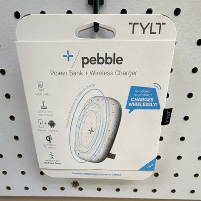 TYLT Pebble Power Bank Wireless Charger 4000mAh Qi USB-A Fast Charge