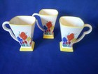 Rare Moorland Staffordshire Crocus Pattern Mugs Chelsea Works Burslem Quantity 3