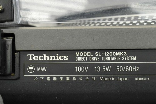 Technics SL-1200MK3 Black Direct Drive DJ Turntable Used Japan - Picture 7 of 7