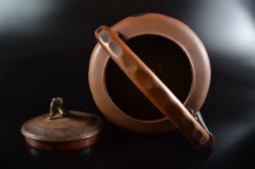Q3338: XF Japanese Copper COPPER BOTTLE Teapot Dobin TEAKETTLE - Imagen 8 de 10