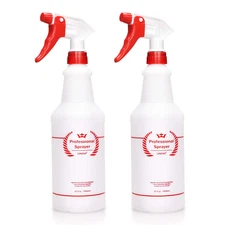 Plastic Spray Bottle 2 Pack, 32 Oz, All-Purpose Heavy Duty Spraying Bottles Leak