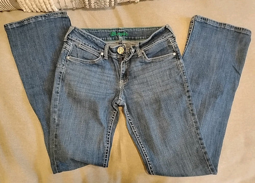 Pantalones de mezclilla Wrangler Premium para mujer 5/6x34 azul elástico corte bota - Imagen 4 de 8