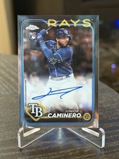 Junior Caminero 2024 Topps Chrome RC Auto RA-JCA Tampa Bay Rays