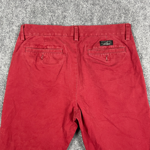 Banana Republic Emerson Chino Pants Mens 32x32 Straight Leg Red Durable Strong - Picture 9 of 15