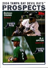 2004 Topps #692 2004 Tampa Bay Devil Rays Prospects (Delmon Young / B.J. Upton)