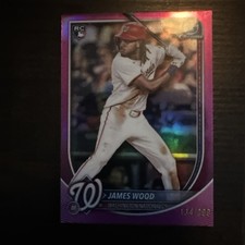 2025 Bowman Chrome James Wood RC Fuchsia Refractor Rookie #134/299 Nationals
