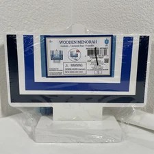 Ankyo Development Wooden Toy Menorah Base w/ 9 Wooden Candles NEW