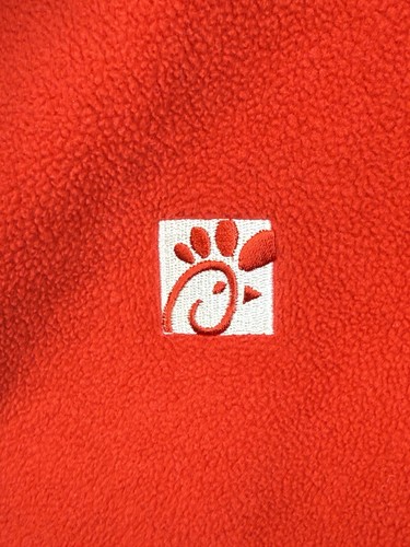 Chick-fil-A Team Style Red Full Zip Fleece Jacket Men’s 2XL Polyester Oobe - Picture 2 of 7