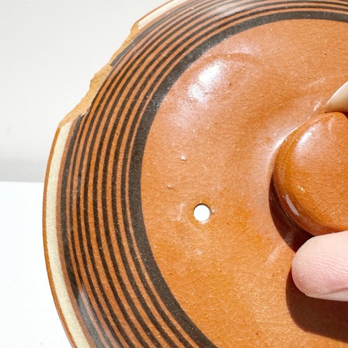 Vintage Dish Sugar Cookie Jar Brown Made In Poland 1970s Damaged With Lid - Picture 9 of 10