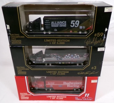 1993 Racing Champions NASCAR Camion Transporteur 1/87 Lot De 3 - Photo 1/2
