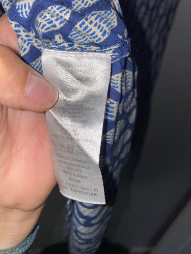 Seasalt polpeor blue fish oversized shirt roll tab sleeve size 12 - Imagen 6 de 6