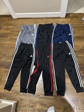 Adidas Pants Boys Medium Classic 3 Stripe Tricot Jogger EXCELLENT condition