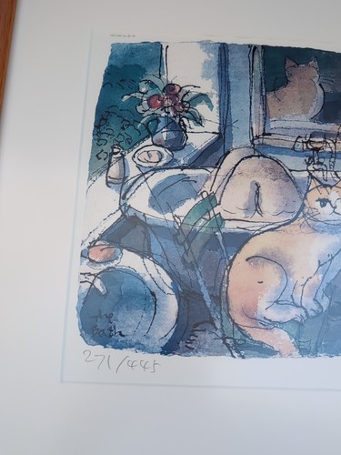 michael leu art Cat Print Number 271 Out Of 445 Beautiful Cat Print 15 In By 11 - Picture 9 of 20
