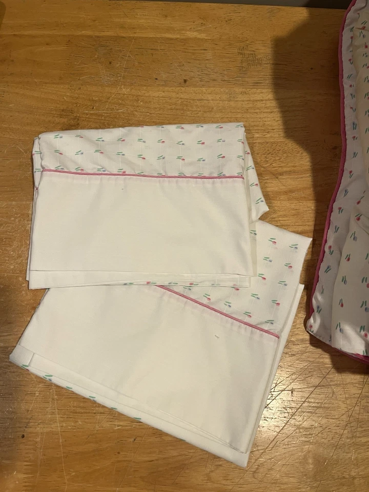 Vtg JC Penney Tulip 70s Floral Full Comforter Sheet Set Mini Flowers Pink - Image 3 of 4