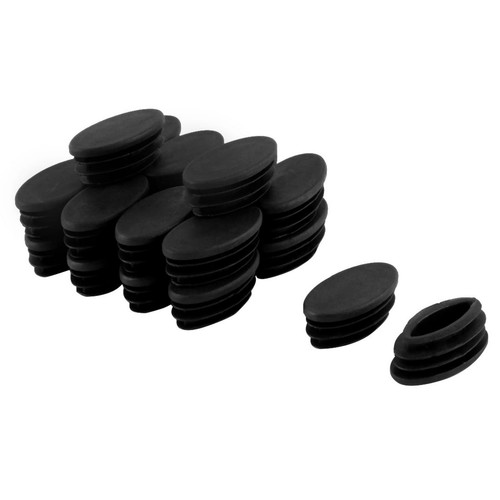 Table Chair Leg Feet Plastic Oval Pipe Tube Insert Black 20 x 40mm 20Pack - Picture 1 of 7