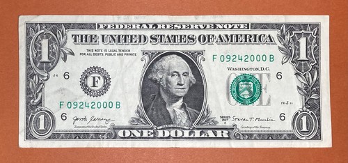 September 24, 2000 (F 09242000 B) Birthday Note $1 One Dollar Bill - Picture 2 of 3