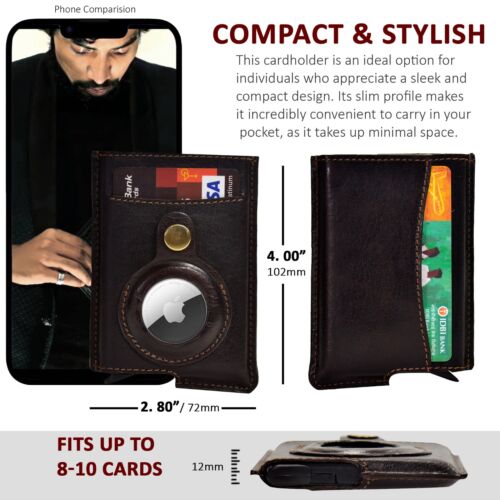 Portafoglio Personalizzato Starhide Slim Minimalista Pop Up Airtag Blocco RFID - Foto 17 di 34