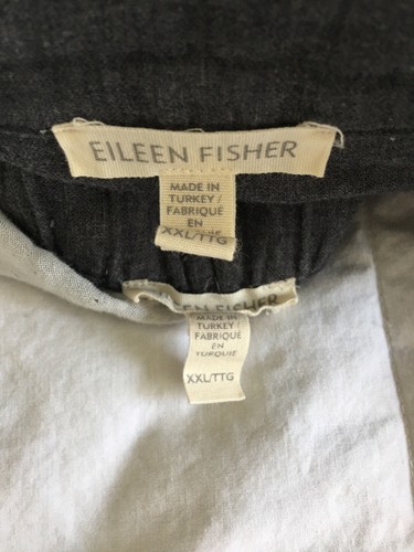 EILEEN FISHER CHARCOAL GRAY 100% ORGANIC COTTON 2 PIECE SUIT SET SIZE 2XL - Picture 4 of 8