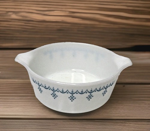 Cazuela vintage Pyrex 472 guirnalda azul copo de nieve 1 1/2 pt #US19 - Imagen 1 de 11
