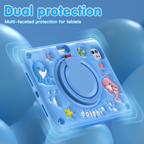 Robuste stoßfeste Cartoon Griff Ständer Hülle Cover für iPad Pro 11" M4 (2024) - Bild 19 von 49