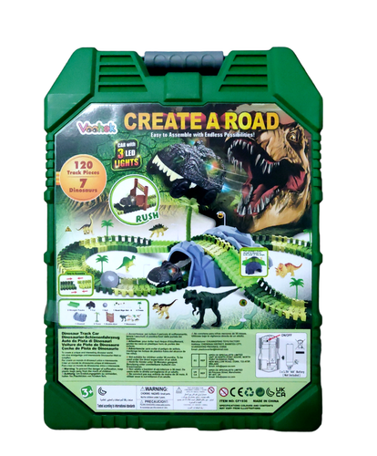 Dinosaurier Spielzeug für Kinder ~ Baue deine eigene Jurassic World Rennbahn mit 120 Teilen Neu - Bild 1 von 3