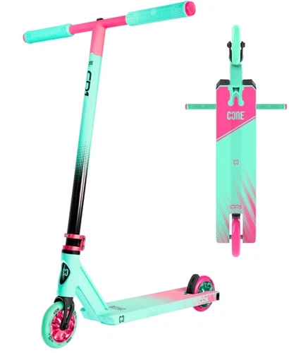 CORE CD1 Stunt Scooter Trick Tret Kinder Roller Park 78cm Petrol/Pink