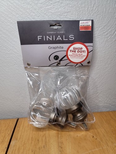 New Cambria® Connections Classic Complete Luminous finials(Set of 2) Graphite - Picture 1 of 4