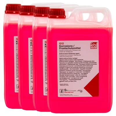 Kühlerfrostschutz Konzentrat Febi G12 4 X 5 Liter Rot für Audi 80 Opel Seat VW