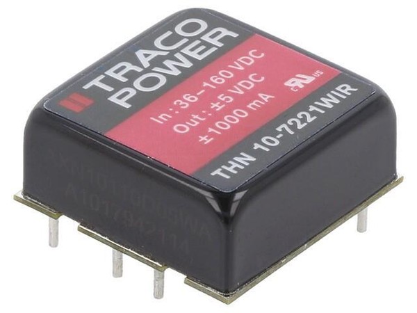 Thn 10-7221WIR Wandler: Dc/Dc 10W Ueing: 36-160V Uausg: 5VDC Uausg2: -5VDC Traco-image