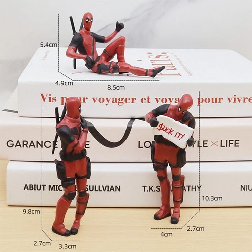Decoration Deadpool Car Home Office Marvel 8cm X-MAN Funny Cute Figure Model Toy - Picture 3 of 11