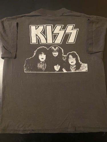 Vintage 80s Kiss Destroyer Band T-Shirt Metal Glam Rock Thin Faded - 第 4/4 張圖片