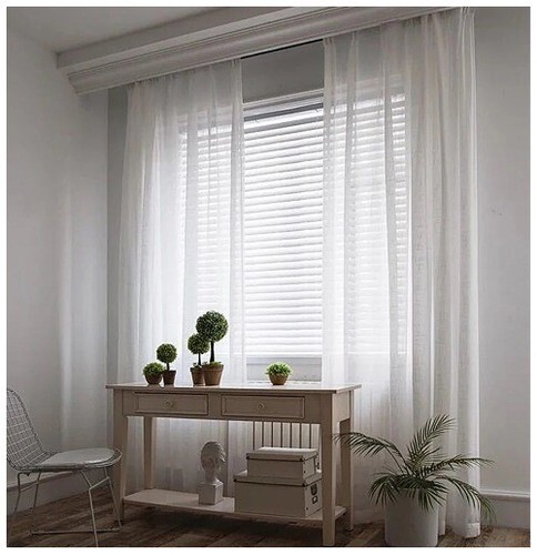 Modern Tulle Curtain Gauze Sheer Curtain Voile Window Treatments Balcony Drapes - Picture 13 of 27