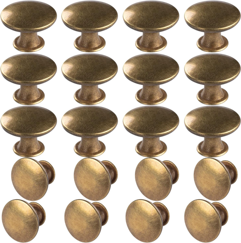 20 Pack Brass round Antique Brass Kitchen Cabinet Knobs Cupboard Door Knobs Draw - Picture 9 of 12
