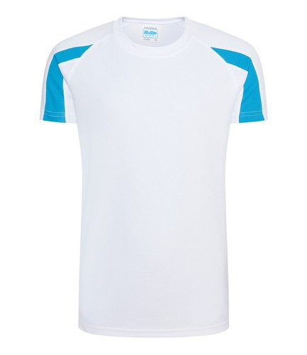 Just Cool Polyester Kids Childs Breathable Wicking Athletic Contrast T-Shirt - Picture 10 of 10