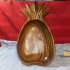 Vintage Carved Pineapple Wooden Bowl Hawaiian 18”X10.25”X4”