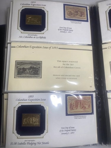 GOLDEN REPLICAS U.S. CLASSIC STAMPS COLLECTION (54) 22 KT GOLD! MNHOG! BEAUTIES! - Picture 14 of 24