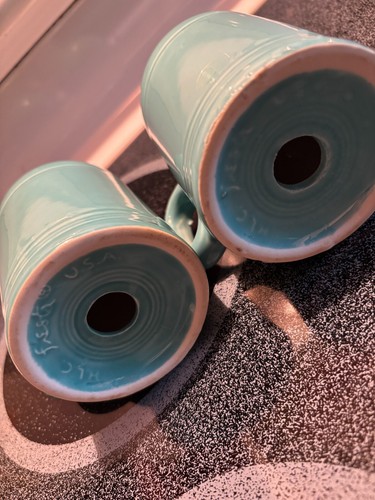 Vintage Fiesta Ware Stove Top Turquoise Salt and Pepper Shakers - Picture 4 of 7