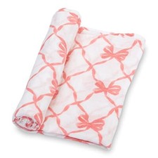 Swaddle Blanket  100 Muslin Cotton  Newborn and Baby Nursery Beautiful Bows