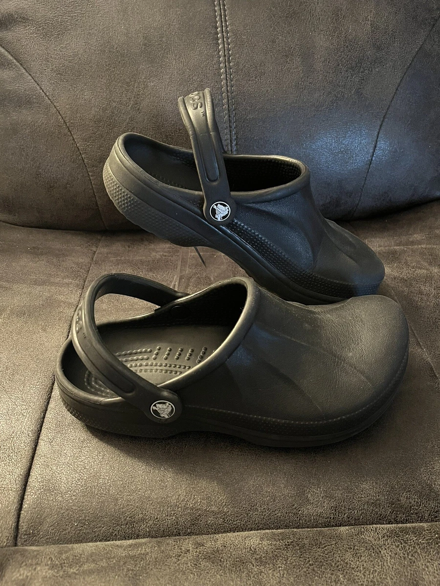 Black closed cheap crocs