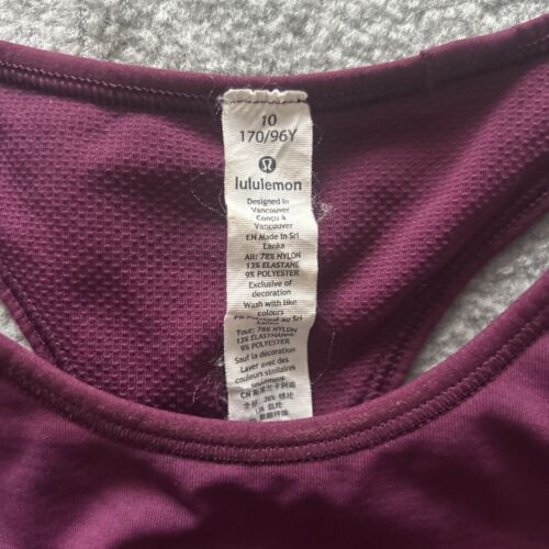 Lululemon Women's Maroon Bra Top - Size 10 US / 14 Aus - Picture 2 of 5