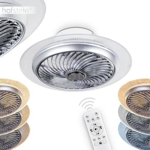 Telecomando LED soffitto ventilatore soggiorno camera da letto lampade radiatore aria argento - Foto 2 di 3