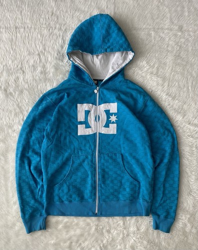 Vintage DC Hoodie Zip Up Y2K Grunge Skate Mens M Big Logo All Over Print - Picture 1 of 8