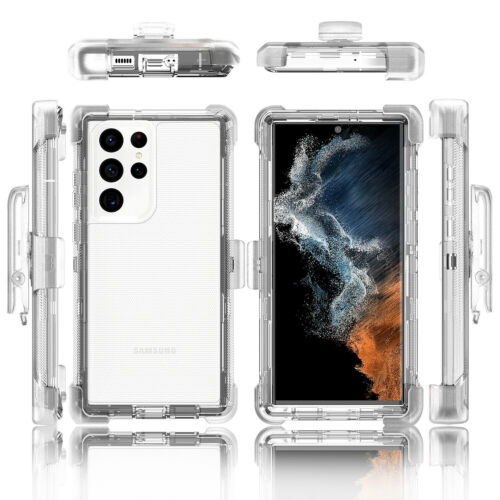 Per Samsung Galaxy S25 S24 S23S22+ custodia trasparente resistente ultra antiurto + clip - Foto 5 di 10