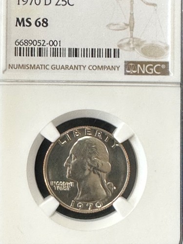 1970 D NGC MS 68 WASHINGTON QUARTER HIGH GRADE! Bright White Coin in Brown Label - Picture 3 of 7