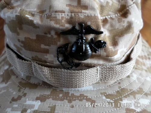 MARINE CORPS STYLE DIGITAL DESERT CAMOUFLAGE BOONIE HAT X- LARGE 7 3/4 WITH EGA - Picture 2 of 7